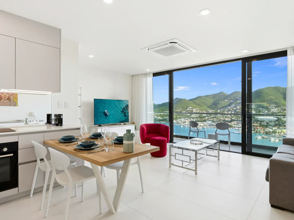 Appartement 2 chambres avec vue lagon à vendre The Hills Residence Sint Maarten